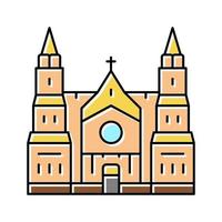 ilustração em vetor ícone de cor de construção da catedral
