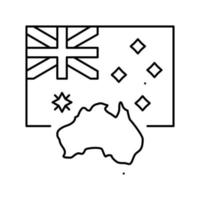 ilustração em vetor ícone de linha de bandeira do país austrália