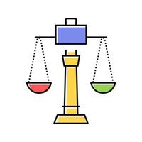 justiça escala ilustração vetorial de ícone de cor vetor