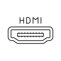 ilustração em vetor ícone de linha de porta hdmi