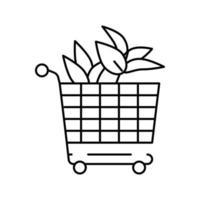 comprando planta em ilustração vetorial de ícone de linha de loja floral vetor
