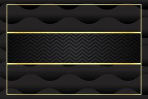 fundo abstrato de luxo moderno com elementos de linha dourada elegante fundo preto gradiente para design vetor