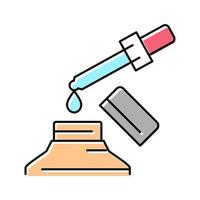 líquido de homeopatia de medicina caindo da ilustração vetorial de ícone de cor de pipeta vetor