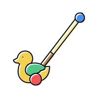 ilustração em vetor ícone de cor de brinquedo de pau de pato