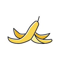 ilustração em vetor ícone de cor de banana de casca