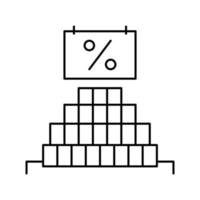 venda de produtos com ilustração vetorial de ícone de linha de desconto vetor