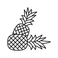 ilustração vetorial de ícone de duas linhas inteiras de abacaxi vetor