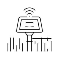 ilustração vetorial de ícone de linha de fazenda inteligente de agricultura de sensor vetor