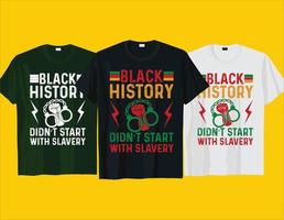 a história negra não começou o mês da história negra afro-americana dezesseis de junho tipografia design de camiseta vetor