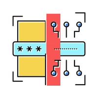 sinal de ilustração vetorial de ícone de cor de senha eletrônica vetor