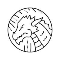 dragão horóscopo chinês linha animal ícone ilustração vetorial vetor