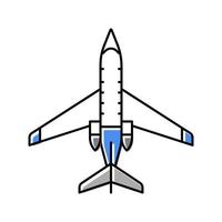 ilustração vetorial de ícone de cor de avião a jato vetor