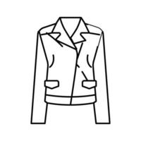 ilustração vetorial de ícone de linha feminina de jaqueta de couro vetor
