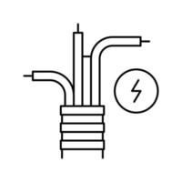 ilustração em vetor ícone de linha de cabo de eletricidade