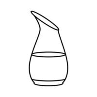 ilustração vetorial de ícone de linha de copo de vinho merlot decantador vetor