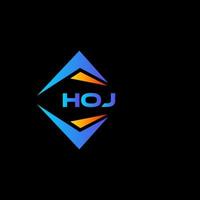 design de logotipo de tecnologia abstrata hoj em fundo preto. hoj conceito criativo do logotipo da carta inicial. vetor