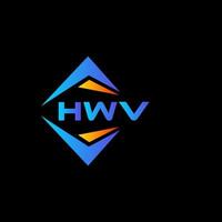 design de logotipo de tecnologia abstrata hwv em fundo preto. conceito de logotipo de letra de iniciais criativas hwv. vetor