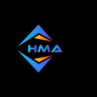 design de logotipo de tecnologia abstrata hma em fundo preto. conceito criativo do logotipo da letra inicial hma. vetor