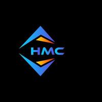 design de logotipo de tecnologia abstrata hmc em fundo preto. conceito de logotipo de letra de iniciais criativas hmc. vetor