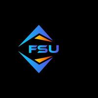 design de logotipo de tecnologia abstrata fsu em fundo preto. conceito de logotipo de carta de iniciais criativas fsu. vetor