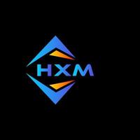 design de logotipo de tecnologia abstrata hxm em fundo preto. conceito de logotipo de carta de iniciais criativas hxm. vetor