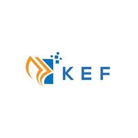 conceito criativo do logotipo da letra do gráfico do crescimento das iniciais do kef. kef negócios finanças logotipo design.kef reparação de crédito design de logotipo de contabilidade no fundo branco. letra do gráfico de crescimento das iniciais criativas kef vetor