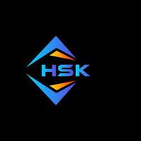 hsk design de logotipo de tecnologia abstrata em fundo preto. hsk conceito criativo do logotipo da carta inicial. vetor