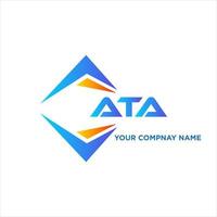 design de logotipo de tecnologia abstrata ata em fundo branco. conceito de logotipo de carta de iniciais criativas ata. vetor