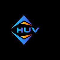 design de logotipo de tecnologia abstrata Huv em fundo preto. conceito de logotipo de carta de iniciais criativas huv. vetor