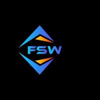 design de logotipo de tecnologia abstrata fsw em fundo preto. fsw conceito criativo do logotipo da carta inicial. vetor