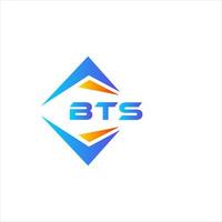 design de logotipo de tecnologia abstrata bts em fundo branco. conceito de logotipo de carta de iniciais criativas bts. vetor