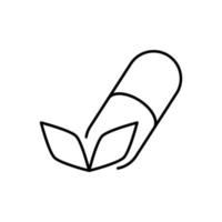 ícone de linha isolada de remédio homeopático. sinal vetorial para aplicativos, livros, banners, anúncios, sites, lojas, lojas vetor