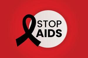 parar de design de banner de aids com mídia social. vetor