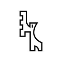 ícone de alce em estilo de linha para impressão e design. ilustração vetorial. vetor