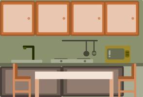 ilustração de cozinha minimalista. projeto de cozinha moderna vetor
