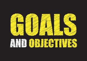 metas e objetivos escritos na lousa. vetor