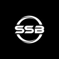 design de logotipo de carta ssb na ilustração. logotipo vetorial, desenhos de caligrafia para logotipo, pôster, convite, etc. vetor