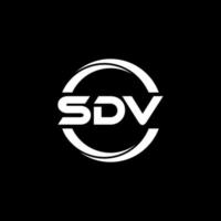 design de logotipo de carta sdv na ilustração. logotipo vetorial, desenhos de caligrafia para logotipo, pôster, convite, etc. vetor