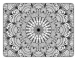 página de coloração de mandala para adultos, arte de doodle de mandala floral desenhada à mão, página de coloração de mandala para relaxamento adulto vetor