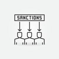 pessoas em sanções vetor conceito ícone linear ou sinal