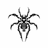 logotipo de aranha tribal. desenho de tatuagem. ilustração em vetor estêncil animal.