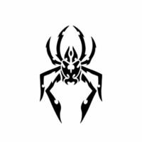 logotipo de aranha tribal. desenho de tatuagem. ilustração em vetor estêncil animal.