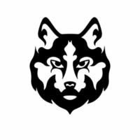 logotipo de cabeça de lobo tribal. desenho de tatuagem. ilustração vetorial de estêncil animal vetor