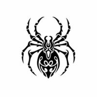 logotipo de aranha tribal. desenho de tatuagem. ilustração em vetor estêncil animal.