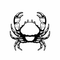 símbolo do logotipo do caranguejo. projeto do estêncil. ilustração em vetor tatuagem animal.