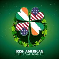 fundo do mês da herança americana irlandesa com decoração de folhas de trevo vetor