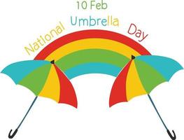 o dia nacional do guarda-chuva é comemorado todos os anos em 10 de fevereiro. vetor