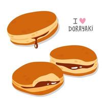 doodle comida asiática dorayaki vetor