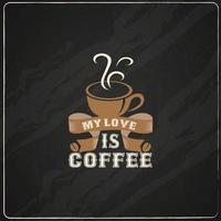 café é design de camiseta de tipografia vetor