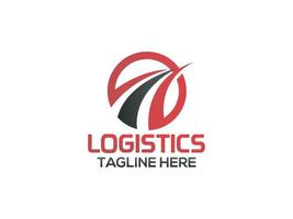 design de logotipo de caminhão logístico modelo de vetor de carga expressa de transporte